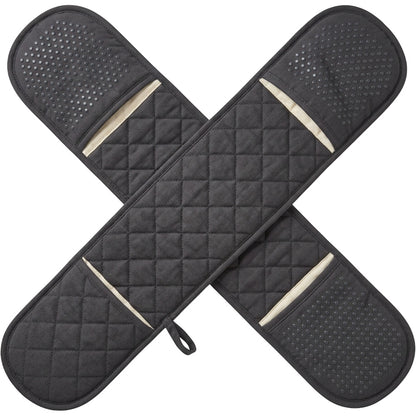 Nevas Double-Ended Quilted Oven Glove 88 x 18 cm Charcoal - Product view