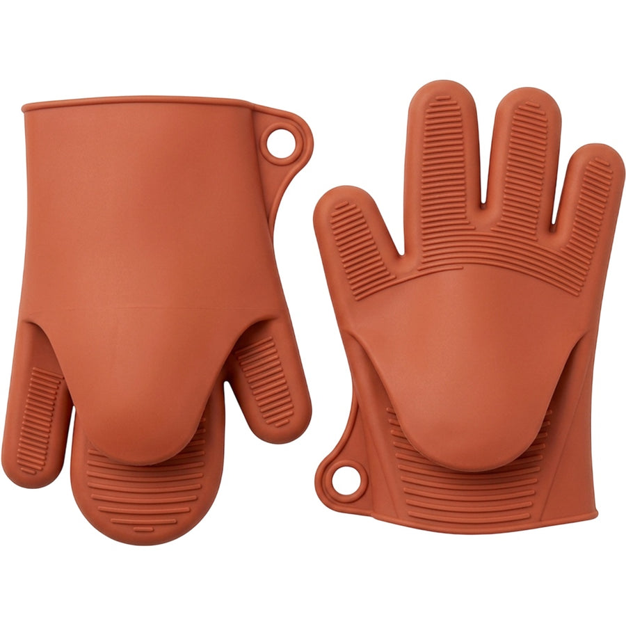Nevas Silicone Pinch Oven Mitt Pair 11 x 8 cm Terracotta